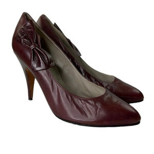 Vintage JB MARTIN Paris Burgundy Leather Pumps size 6